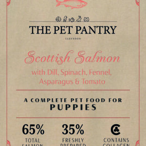 Sixty five puppy Scottish Salmon with Dill, Spinach, Fennel, Asparagus & Tomato 12kg